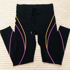 All Access Reverb Leggings Black Highlighter Pink Orange Women’s Size Medium 8